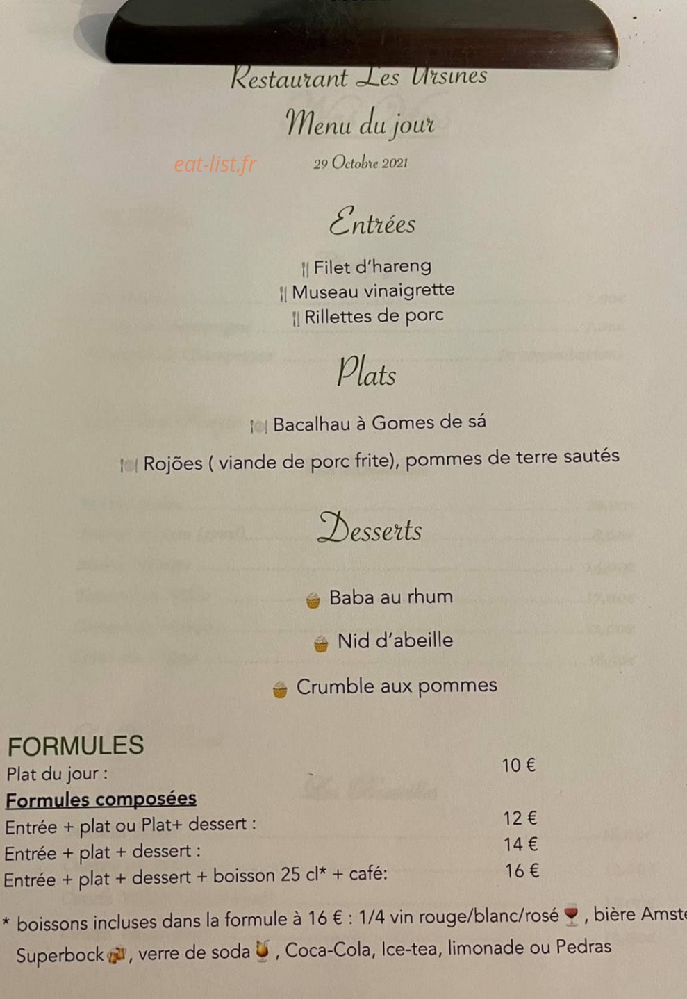 Les Ursines — carte page 1