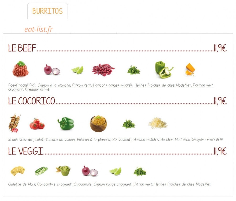 Made Mex — carte page 2