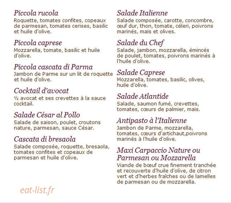 Pizza Pino — carte page 2