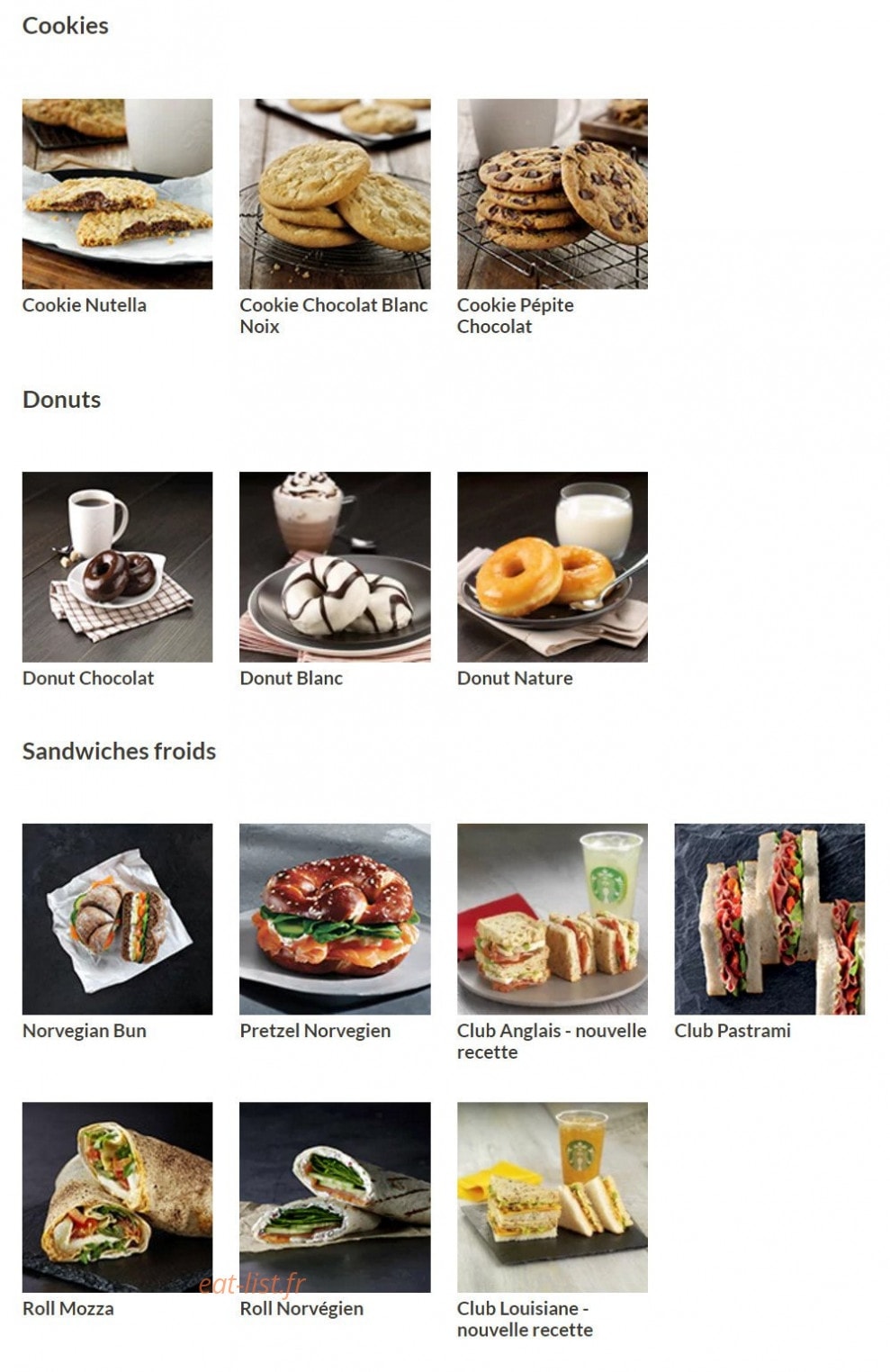 Starbucks coffee — carte page 3