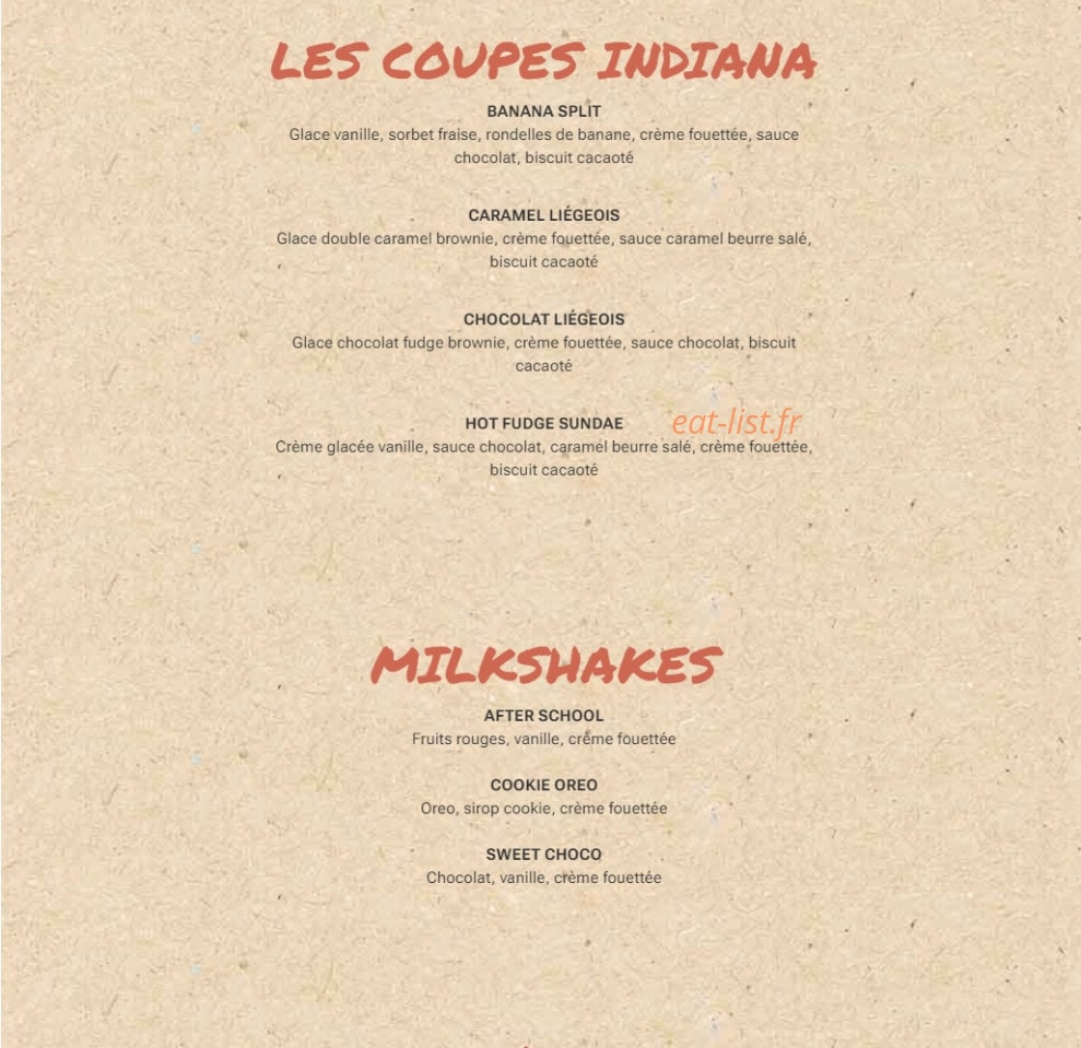 Indiana Café — carte page 6