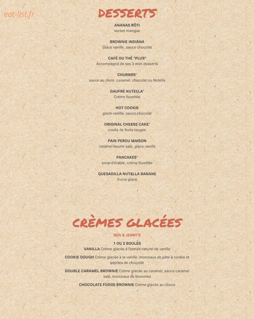 Indiana Café — carte page 5