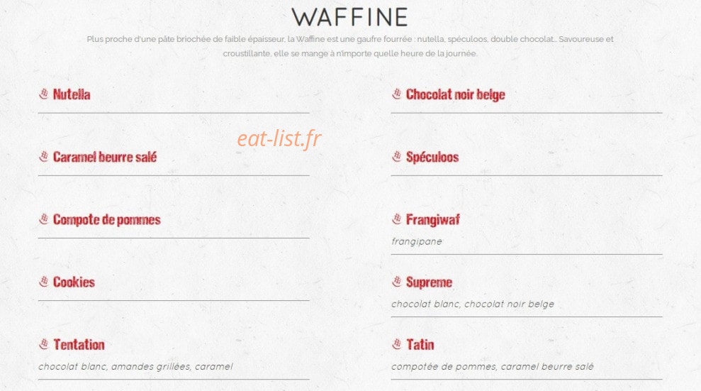 Waffle factory — carte page 3