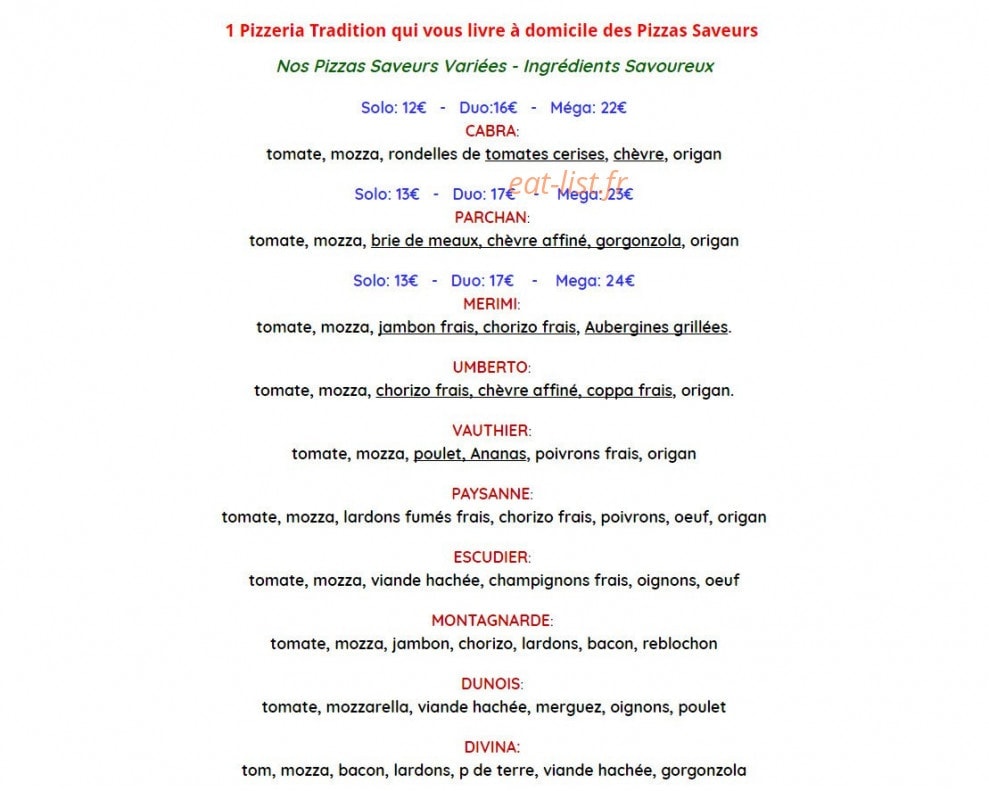 Pizza Tradition — carte page 4