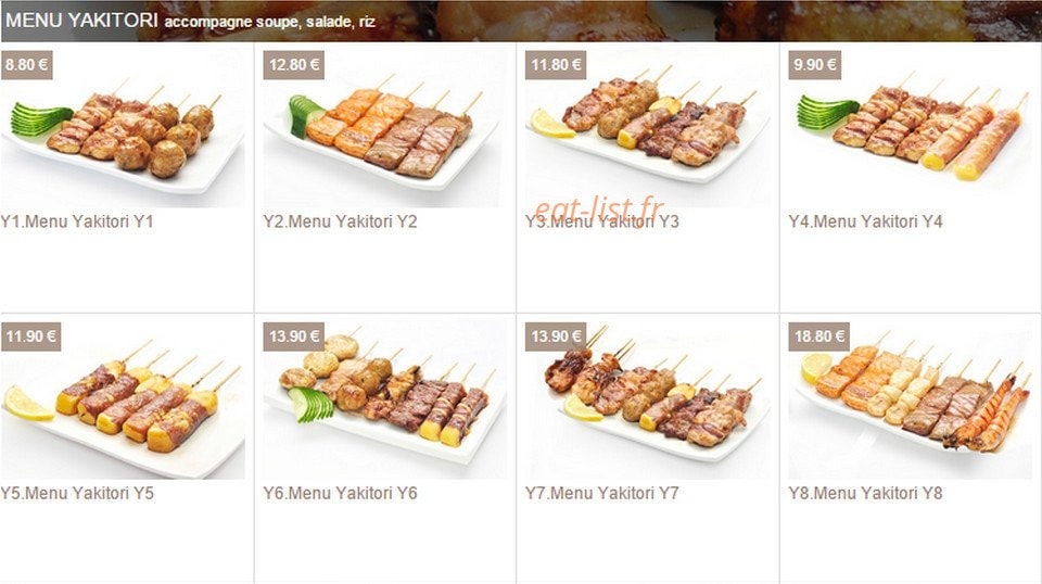 Pretty Sushi — carte page 1
