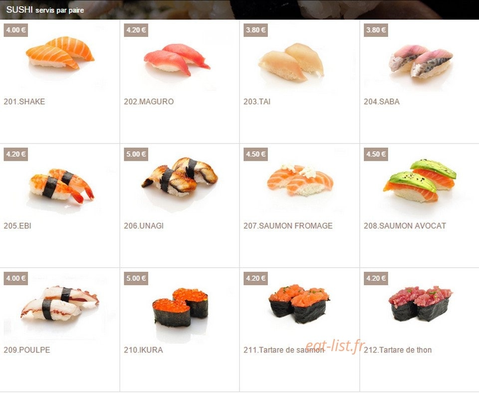 Pretty Sushi — carte page 7
