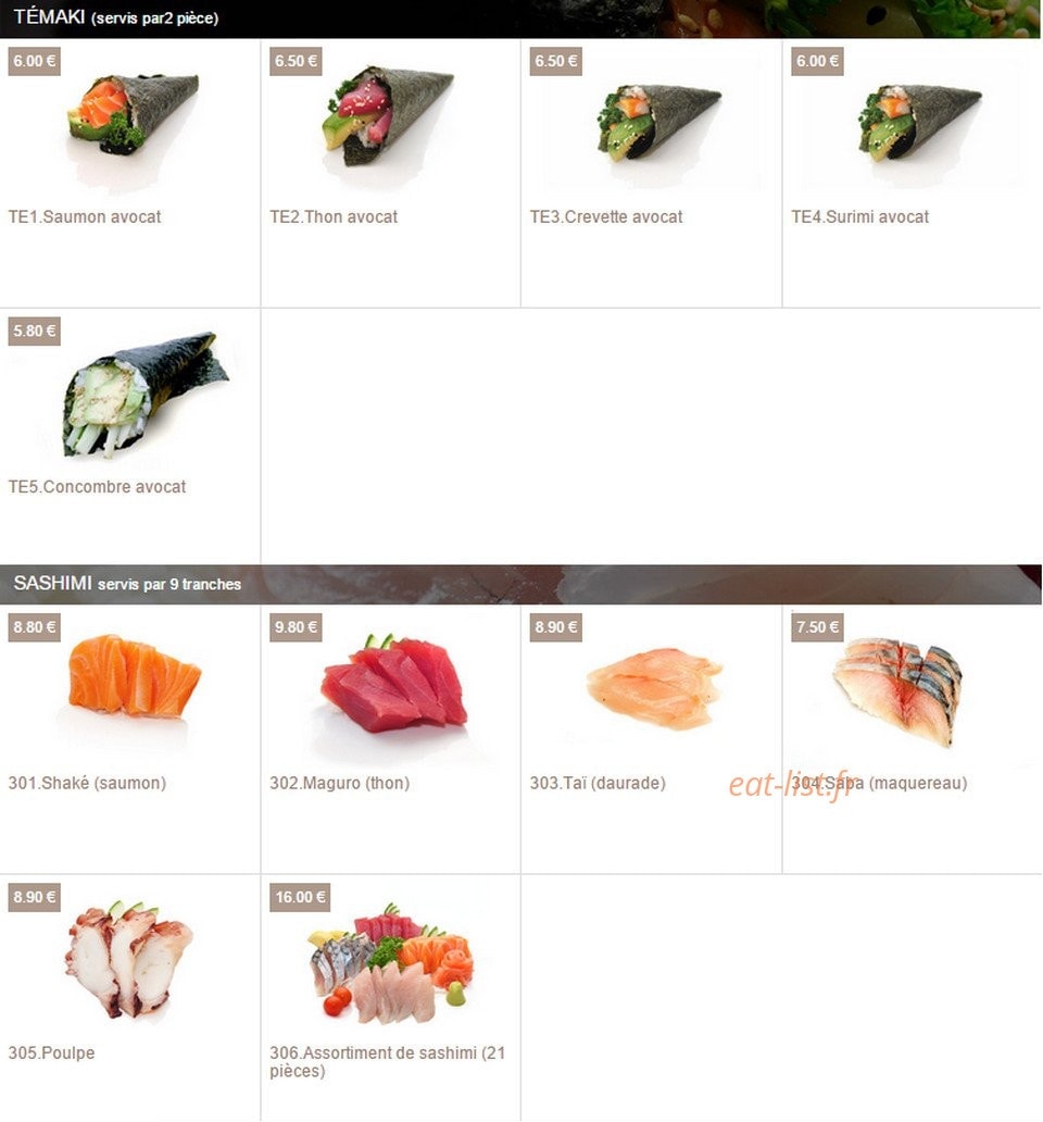 Pretty Sushi — carte page 8