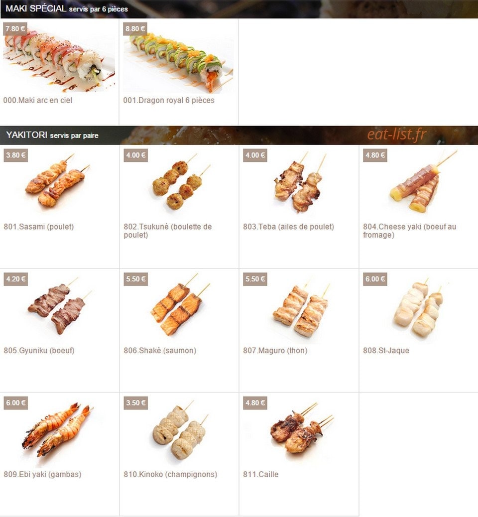 Pretty Sushi — carte page 11