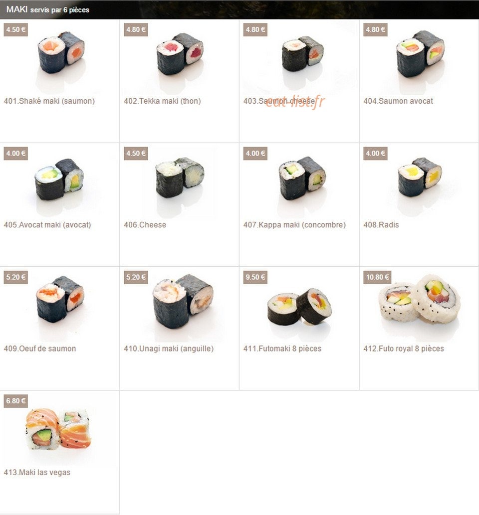 Pretty Sushi — carte page 9