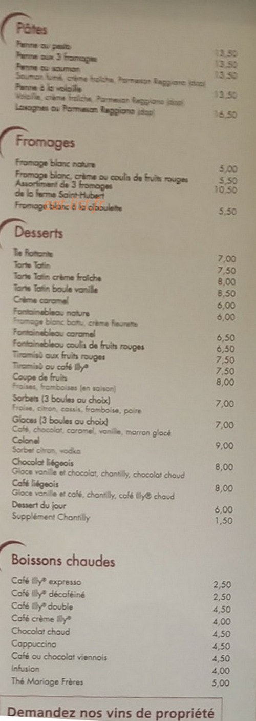 Restaurant Voy — carte page 3