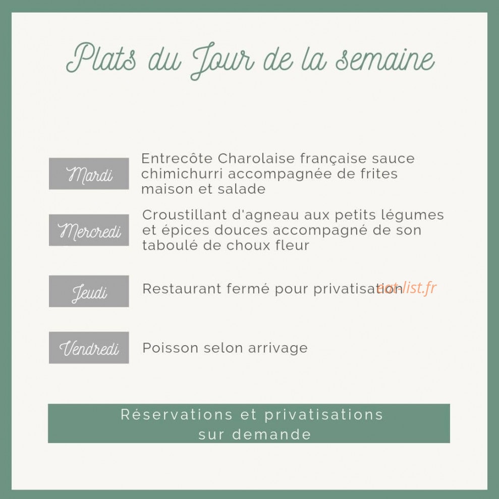Carte et menu de L' Auberge du Vieux Marly à Marly le Roi — Les plats du jours