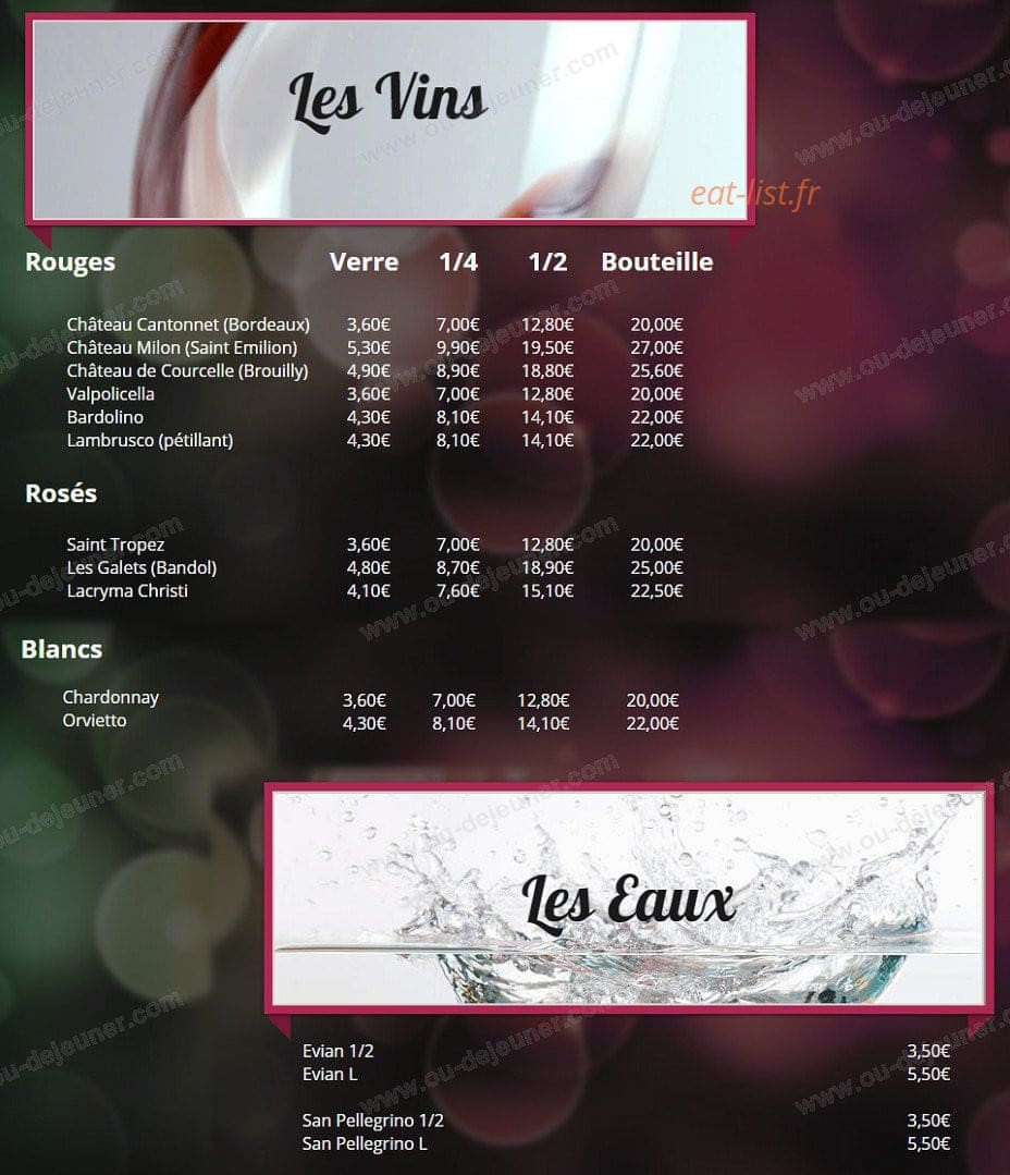 Le délicium — carte page 7