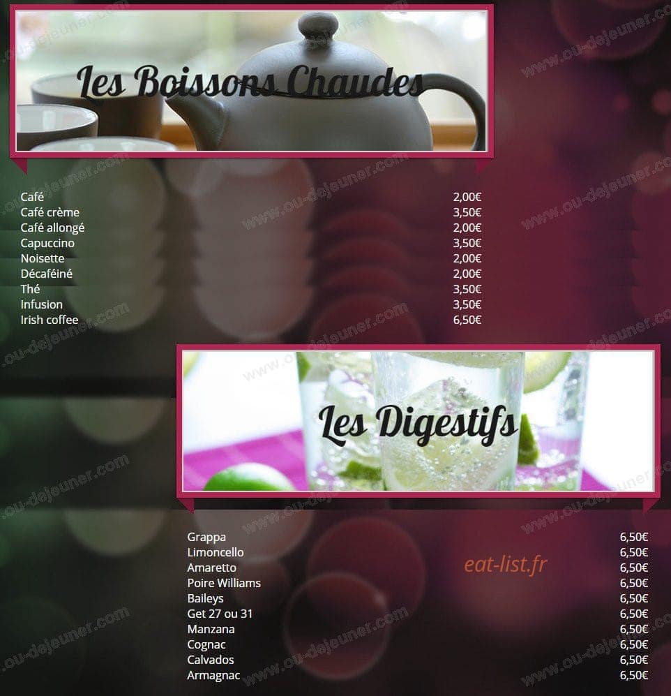 Le délicium — carte page 8