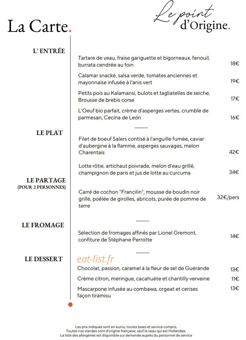 Le Point d'Origine — carte page 1
