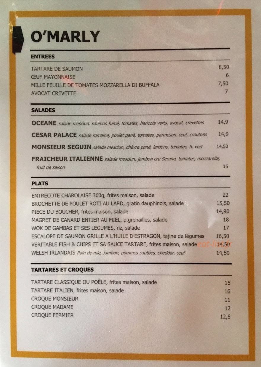 O'Marly — carte page 1