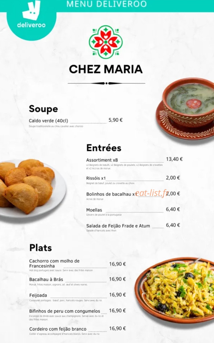 Chez Maria — carte page 1