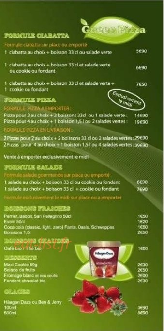 Green pizza — carte page 3