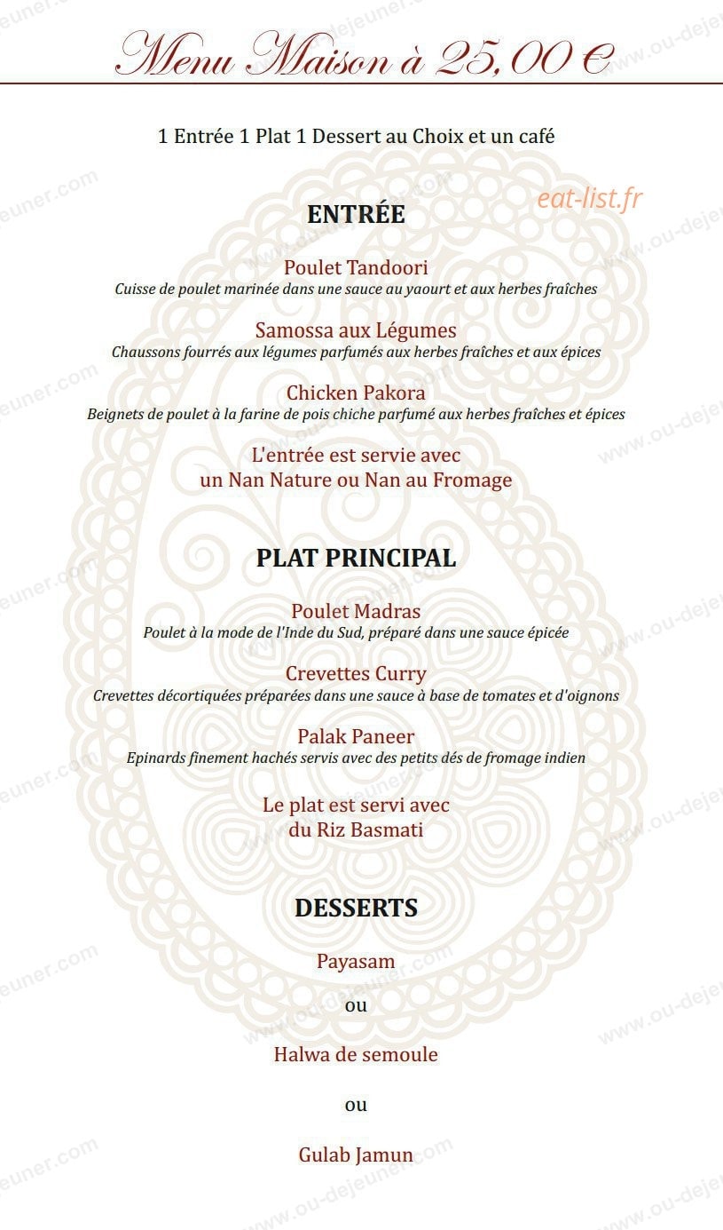 Mangalore Lounge — carte page 10
