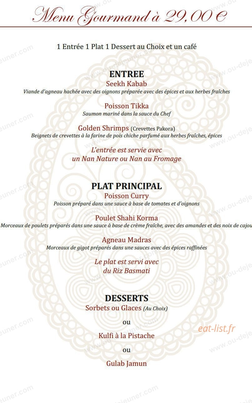 Mangalore Lounge — carte page 11