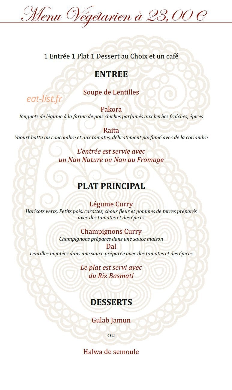Mangalore Lounge — carte page 9
