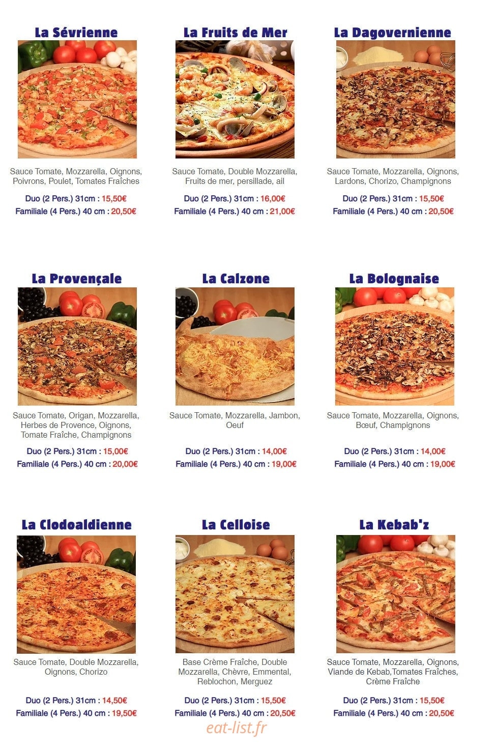 Web Pizza — carte page 5