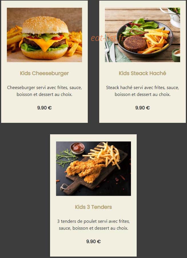 Carte et menu de GonaK l'atelier des Gourmands à Montigny le Bretonneux — Gonak kids
