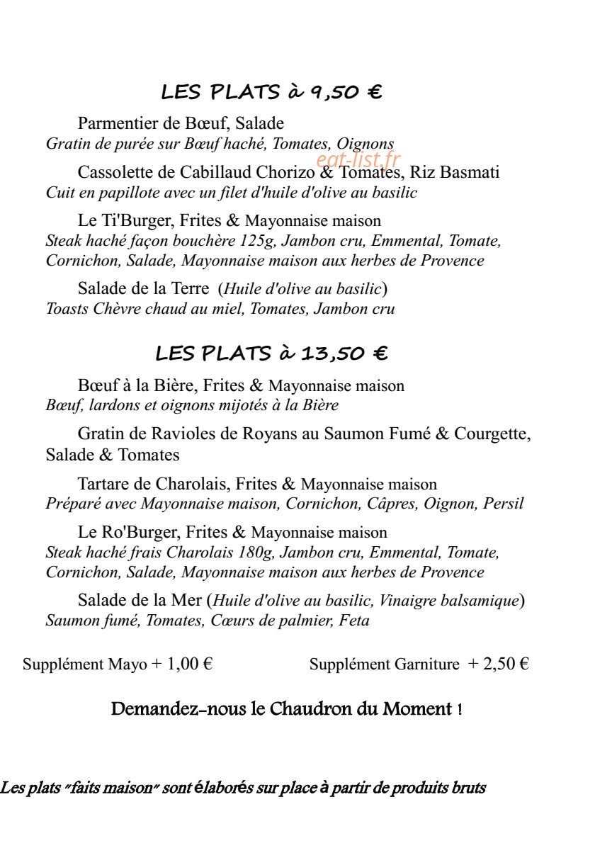 Le Chaudron — carte page 2