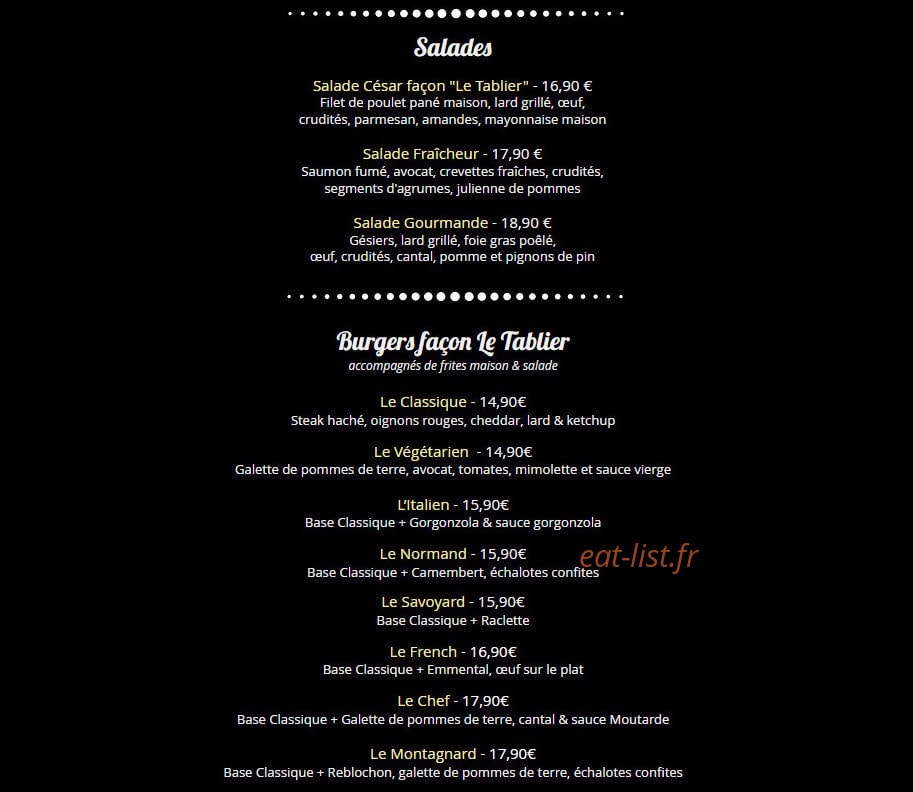 Le Tablier — carte page 6