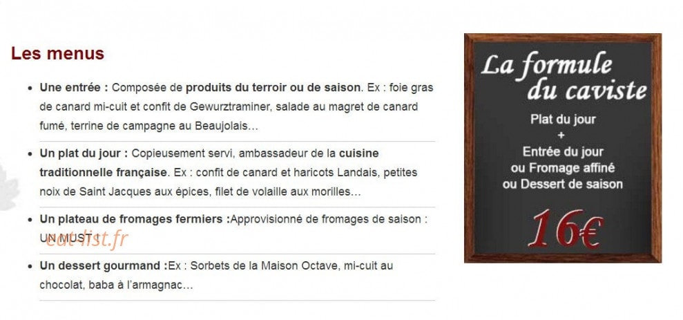 Carte et menu de Les Domaines Qui Montent à Montigny le Bretonneux — Les menus