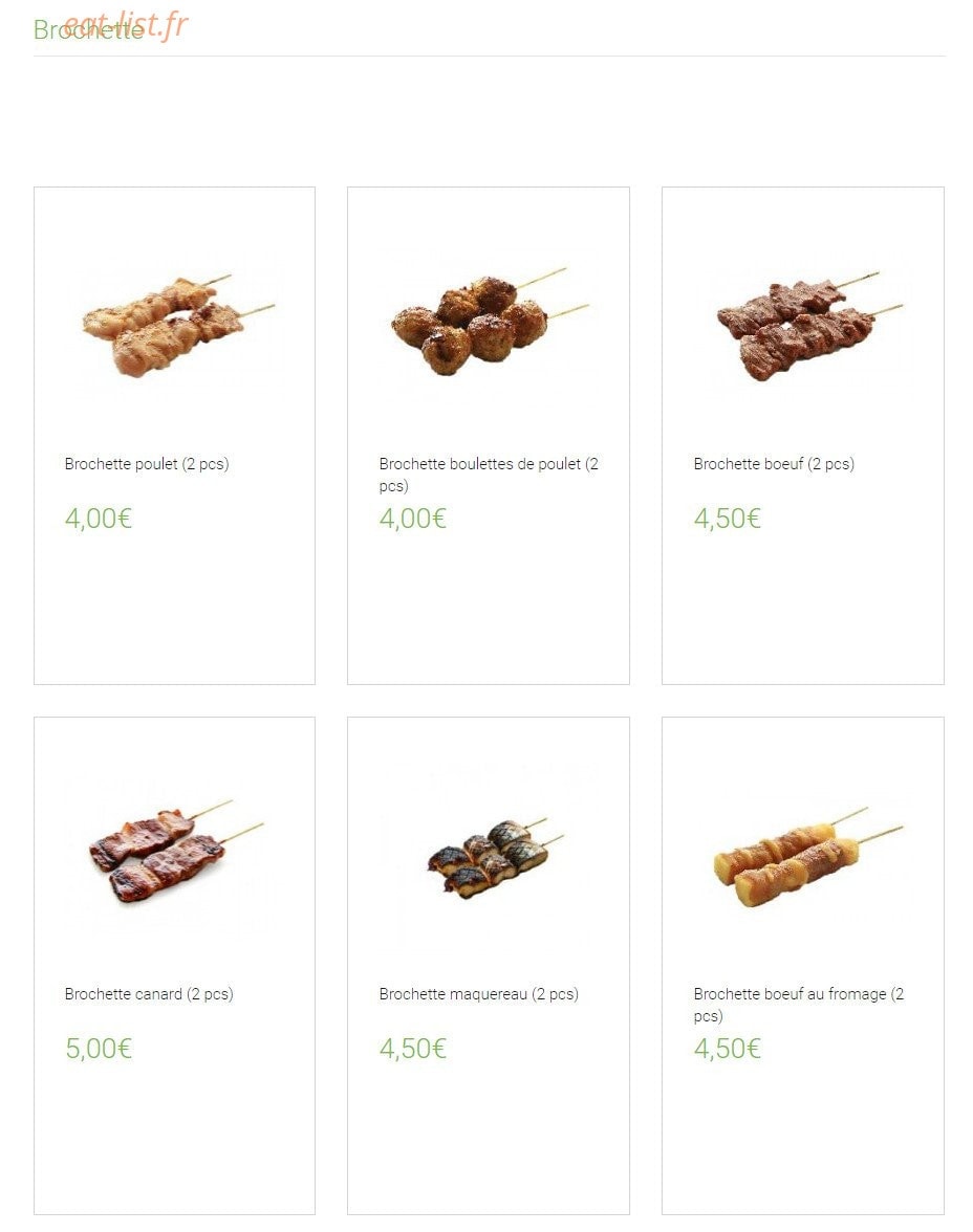 Carte et menu de Lounge One à Montigny le Bretonneux — Les brochettes