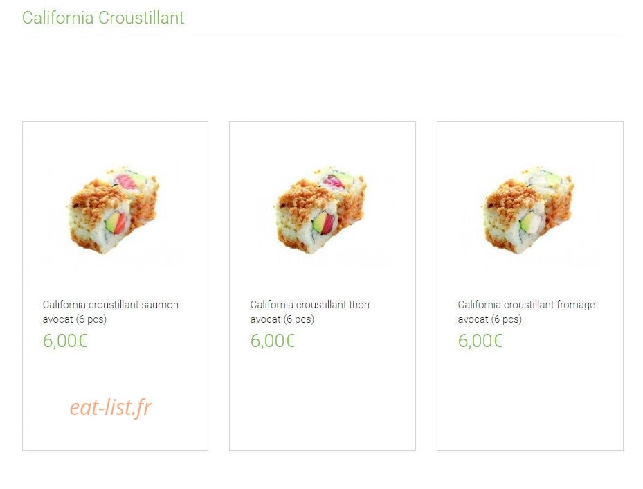 Carte et menu de Lounge One à Montigny le Bretonneux — Les californias croustillant