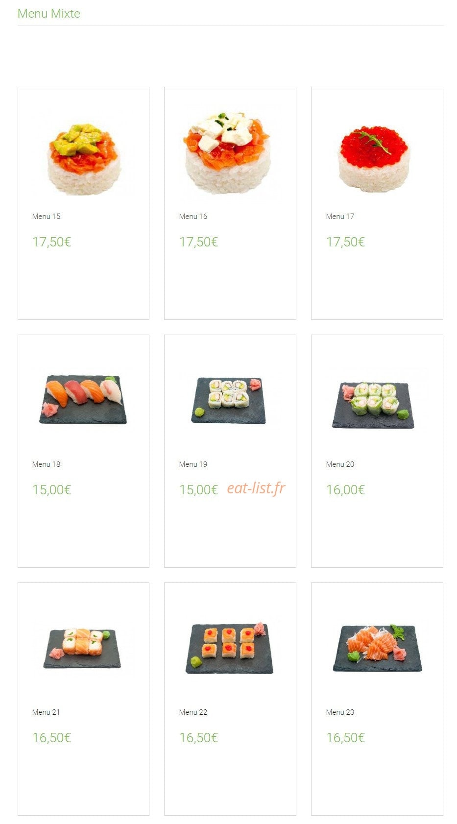 Carte et menu de Lounge One à Montigny le Bretonneux — Le menu mixte