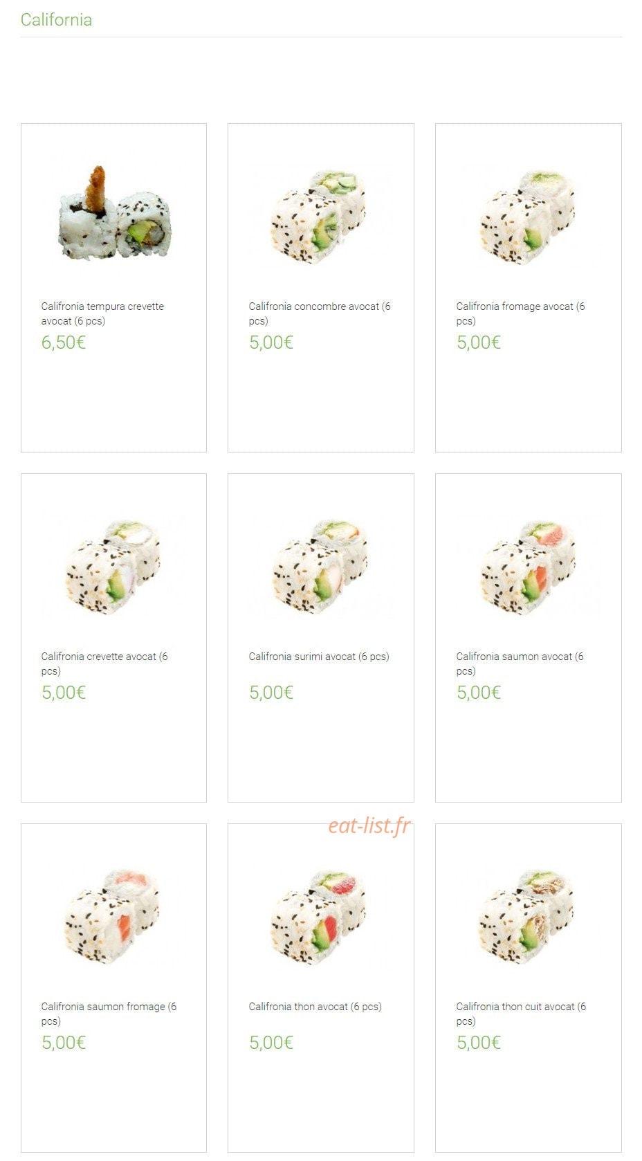 Carte et menu de Lounge One à Montigny le Bretonneux — Les californias