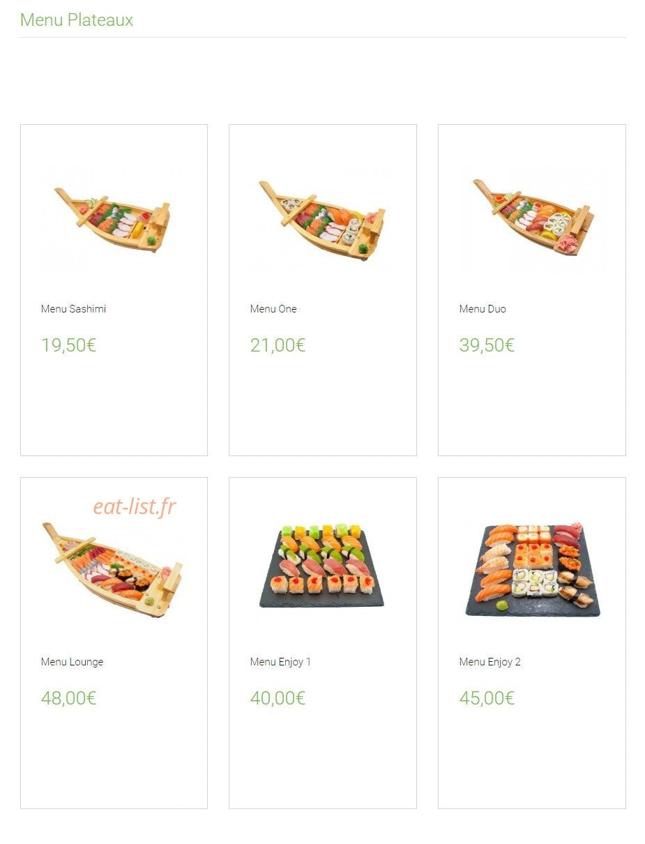 Carte et menu de Lounge One à Montigny le Bretonneux — Le menu plateaux