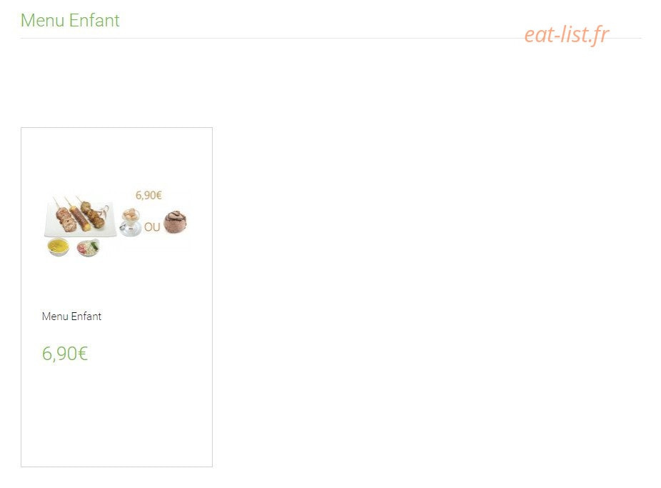 Carte et menu de Lounge One à Montigny le Bretonneux — Le menu enfant