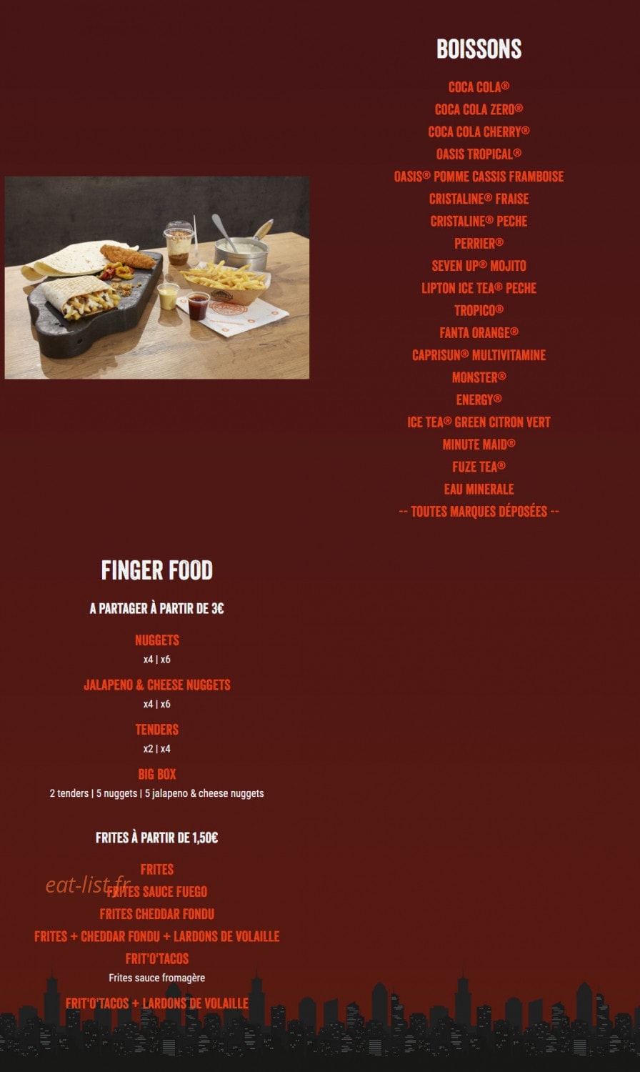 O'Tacos — carte page 3