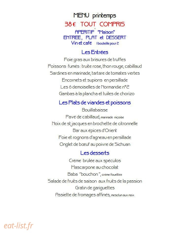 Restaurant La Fontaine — carte page 4