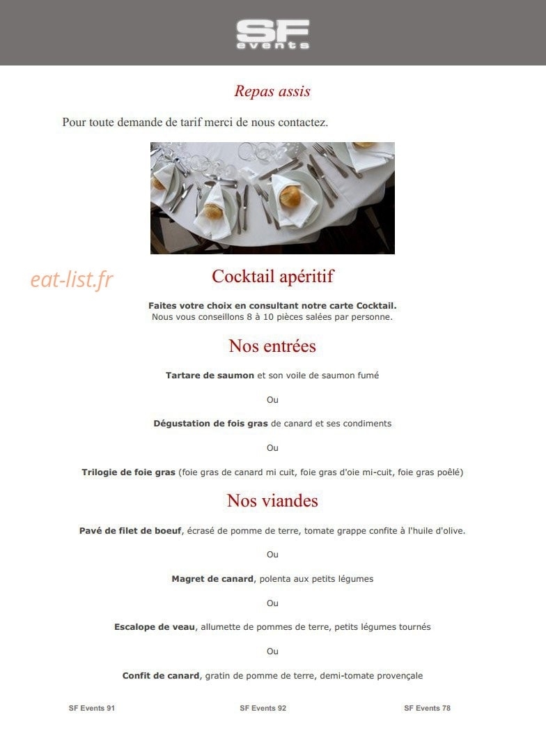 SF Events — carte page 33