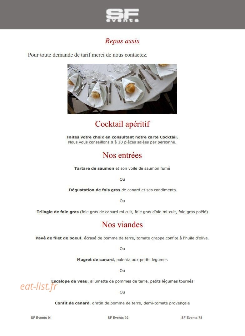 SF Events — carte page 18