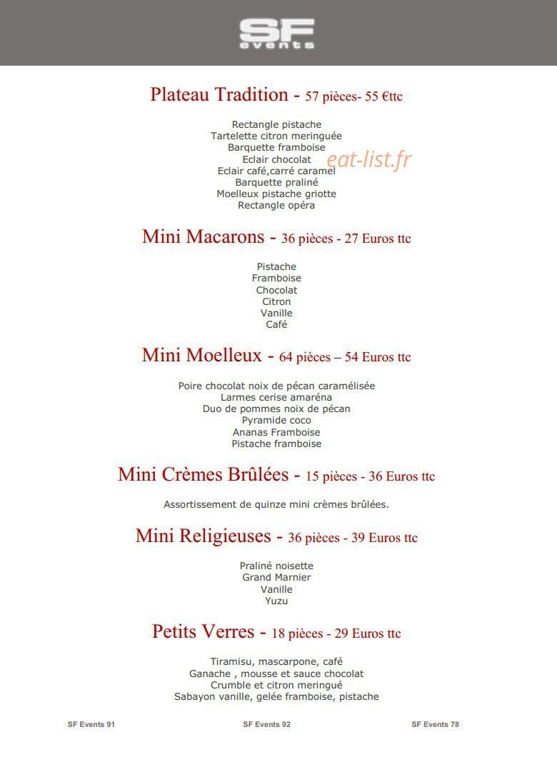 SF Events — carte page 31