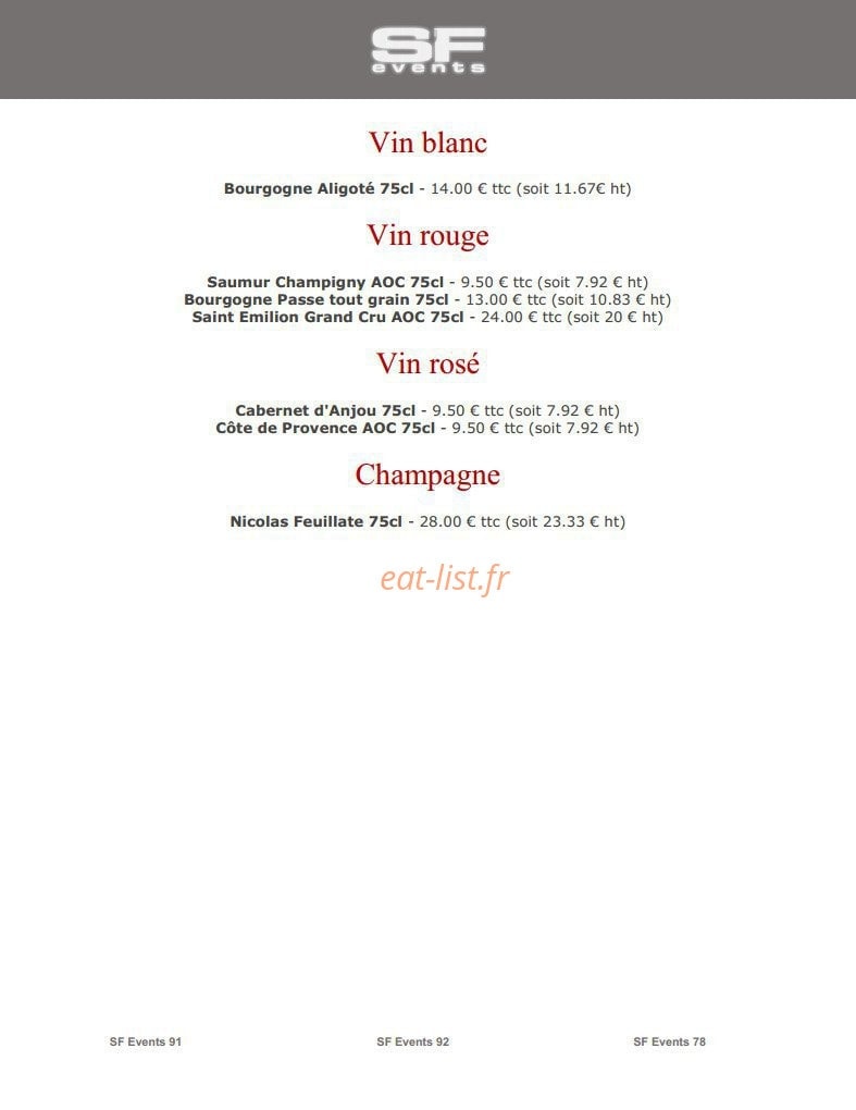 SF Events — carte page 21