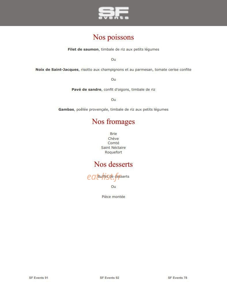 SF Events — carte page 19