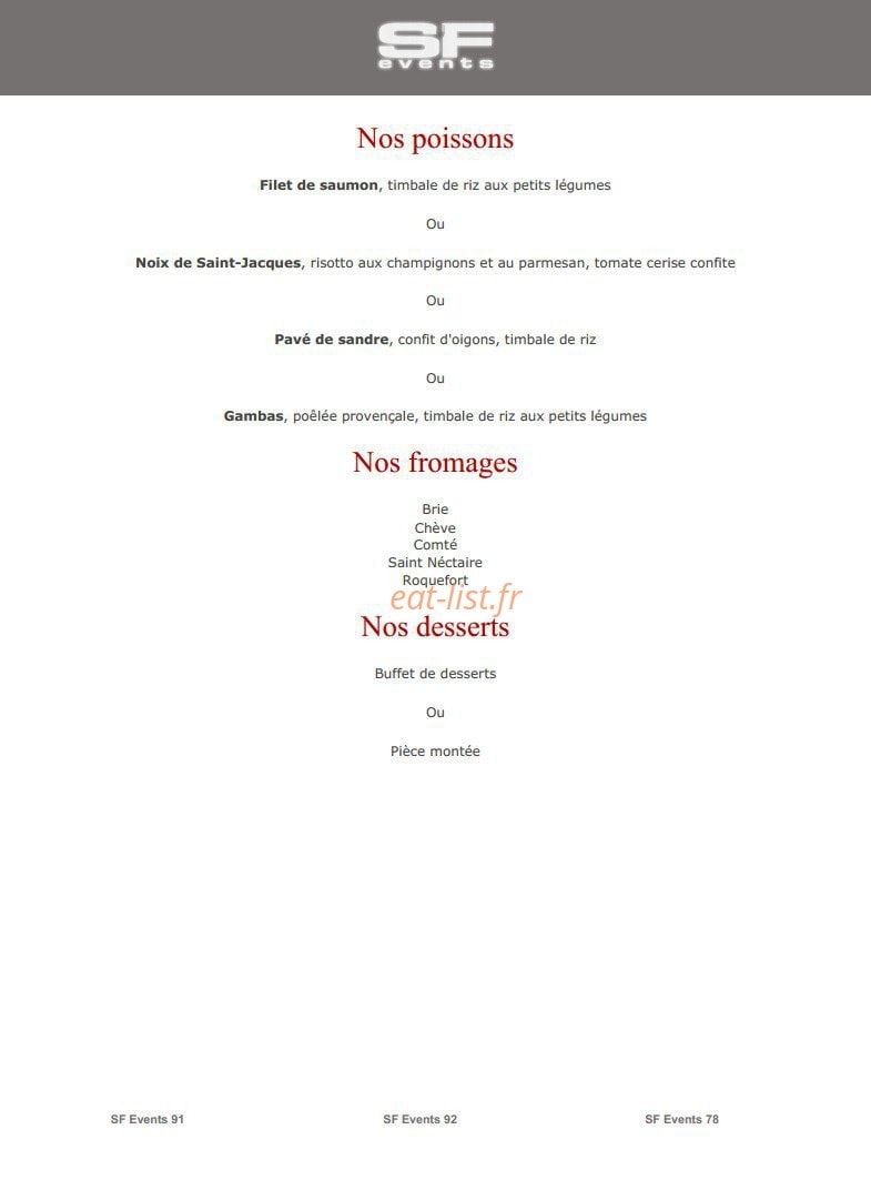 SF Events — carte page 34