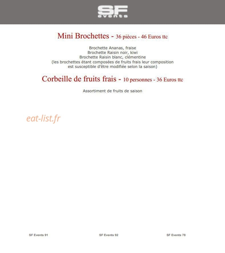 SF Events — carte page 32
