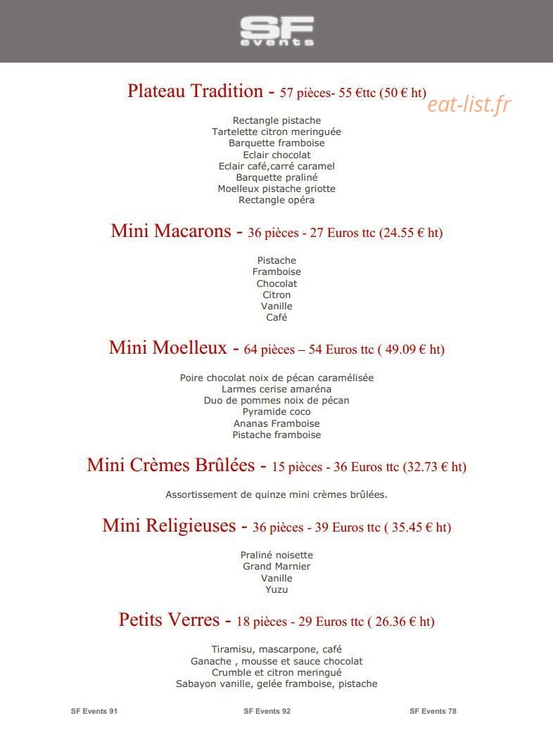 SF Events — carte page 16