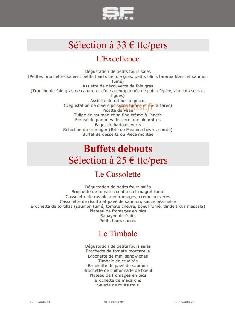 SF Events — carte page 26
