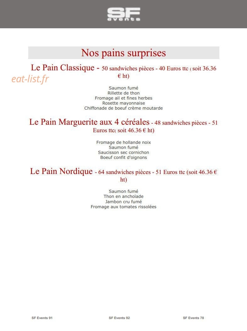 SF Events — carte page 14