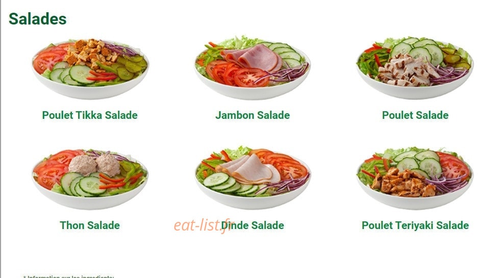 Subway — carte page 3