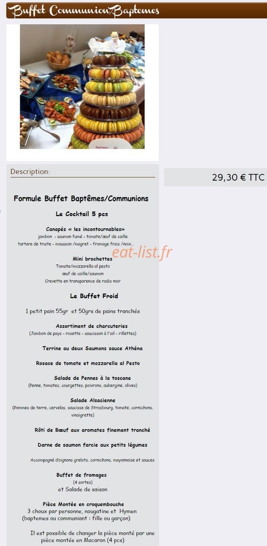 Traiteur en ligne — carte page 7