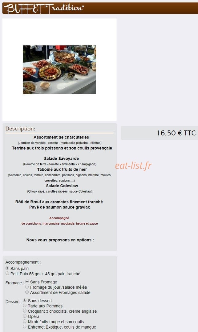 Traiteur en ligne — carte page 4